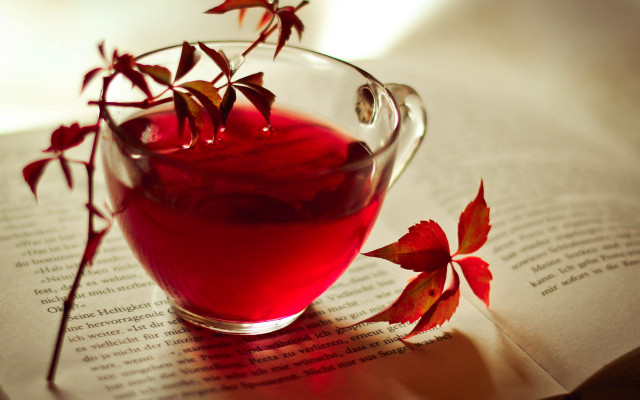 Tea book leaf butterfly autumn free wallpaper - medium preview image