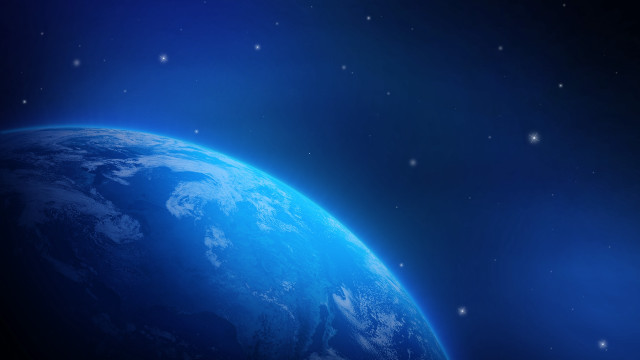 Blue earth stars night sky free wallpaper - medium preview image