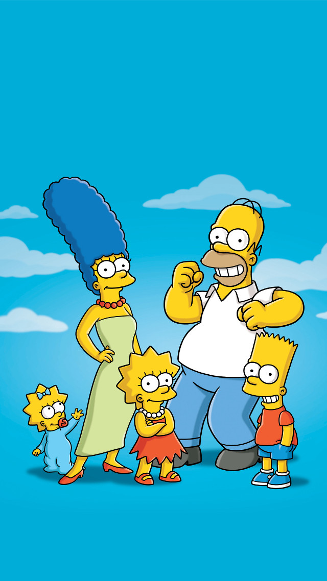 Simpsons family standing together cartoon free wallpaper - medium preview image