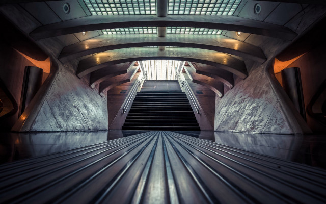 Long staircase skylight constructivism tiltshift free wallpaper - medium preview image