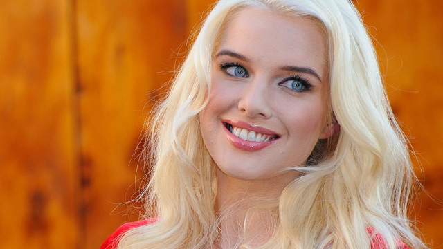 Blonde woman blue eyes smile free wallpaper - medium preview image