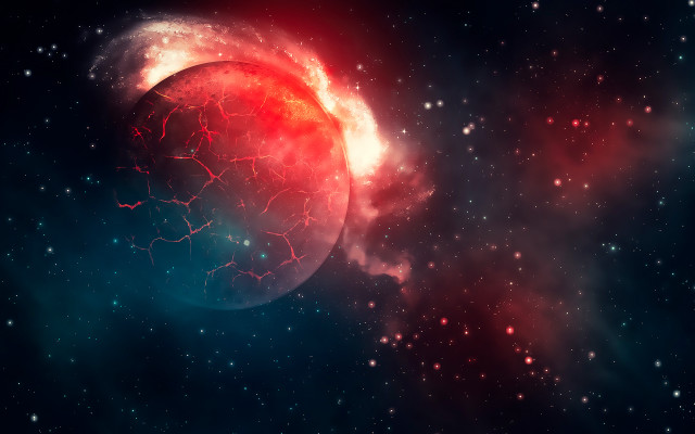 Red blue object space stars free wallpaper - medium preview image