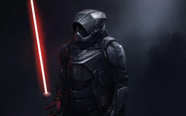 Star wars man lightsaber glowing free wallpaper - medium preview image
