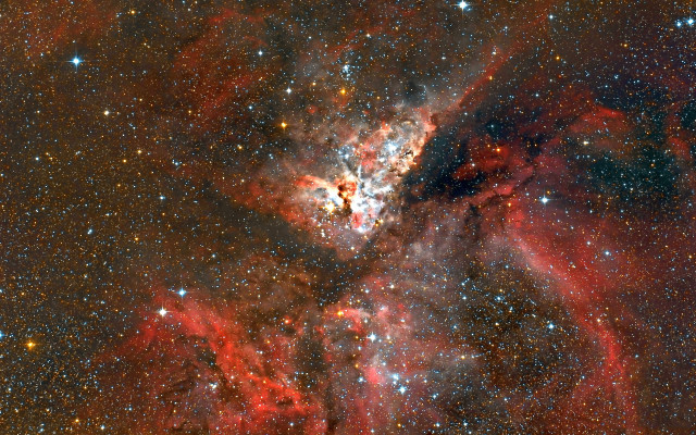 Starcluster redcenter nebula space art free wallpaper - medium preview image