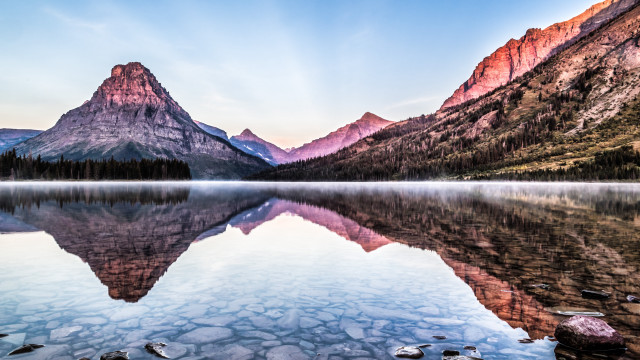 Mountain lake reflection blue sky #2 free wallpaper - medium preview image