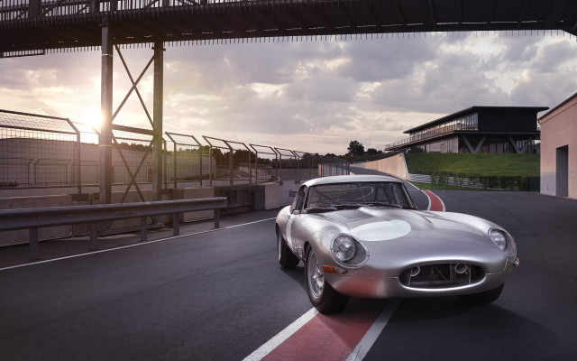 Silver sports car bridge sunset free wallpaper - medium preview image