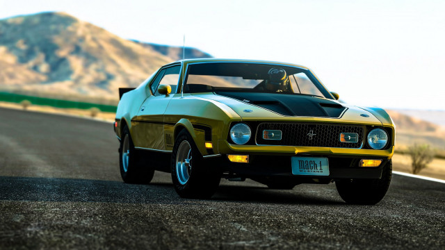 Yellow black car mountain road free wallpaper - medium preview image