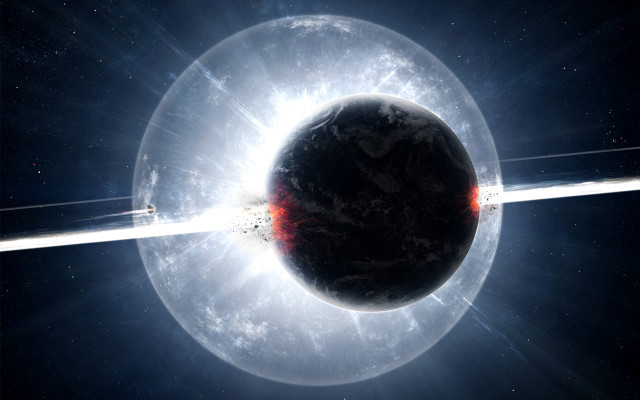 Blackhole white ring red object free wallpaper - medium preview image