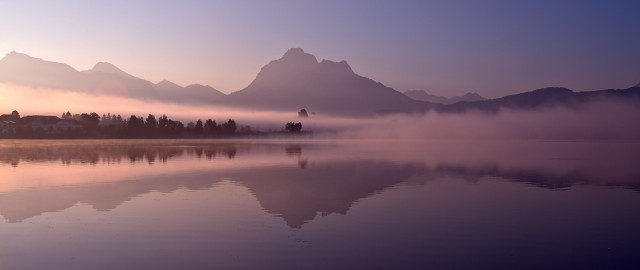Lake mountains fog dock bernd free wallpaper - medium preview image