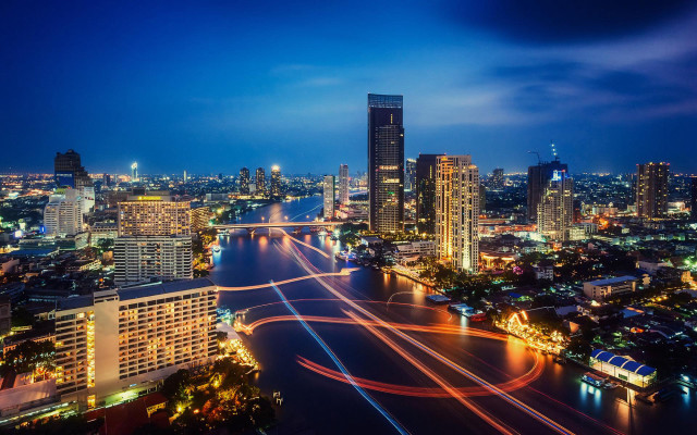 City skyline river night lights #24 free wallpaper - medium preview image
