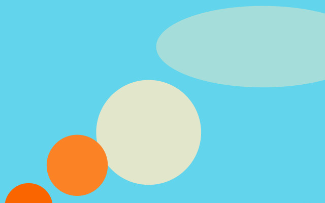 Blue sky three orange circles free wallpaper - medium preview image