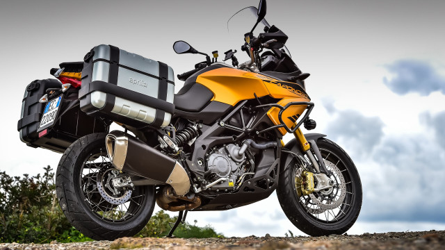 Motorcycle rocky road clouds gradient free wallpaper - medium preview image