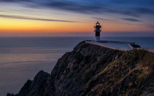 Lighthouse cliff ocean sunset clouds #3 free wallpaper - medium preview image