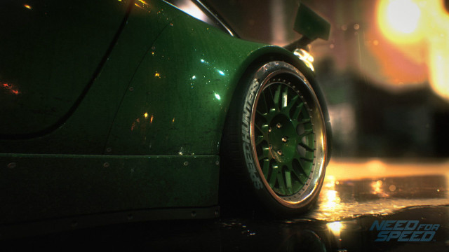 Green car clock rain night free wallpaper - medium preview image