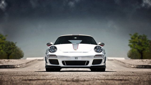 White sports car cloudy sky #21 free wallpaper - medium preview image