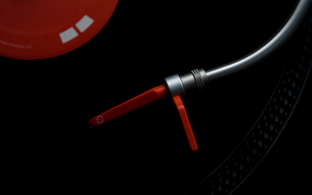 Red headphone black cord white free wallpaper - medium preview image