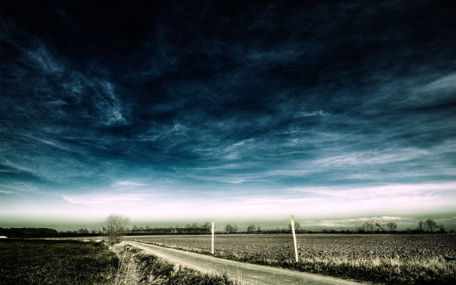 Dirt road field sky clouds #5 free wallpaper - medium preview image