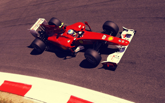 Red racecar front driver bluehair free wallpaper - medium preview image
