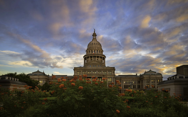 Building tower clock clouds dusk free wallpaper - medium preview image