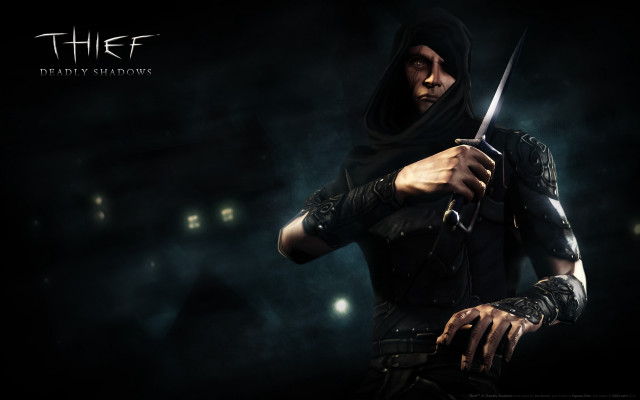 Man hooded outfit holding knife free wallpaper - medium preview image