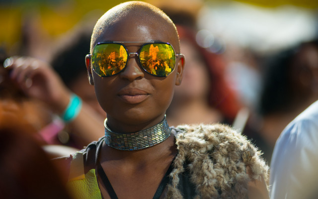 Afrofuturism shavedhead sunglasses furcoat crowdedstreet free wallpaper - medium preview image