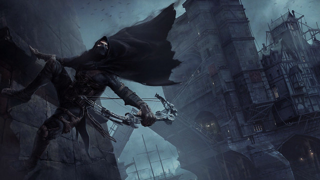 Hunter black coat sword castle free wallpaper - medium preview image