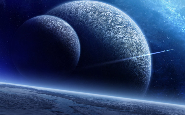 Planets blue background star space free wallpaper - medium preview image