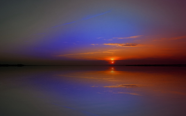 Sunset blue sky red orange free wallpaper - medium preview image