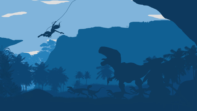 Dinosaur man cave background swing free wallpaper - medium preview image