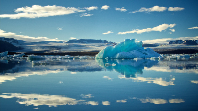 Iceberg lake mountains clouds blue free wallpaper - medium preview image