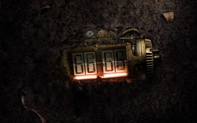 Glowing clock dirt dusk astronaut free wallpaper - medium preview image