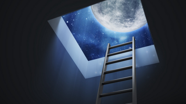 Ladder ceiling moon stars space free wallpaper - medium preview image