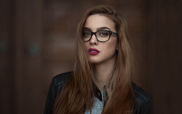 Eszter mattioni glasses leather jacket free wallpaper - medium preview image