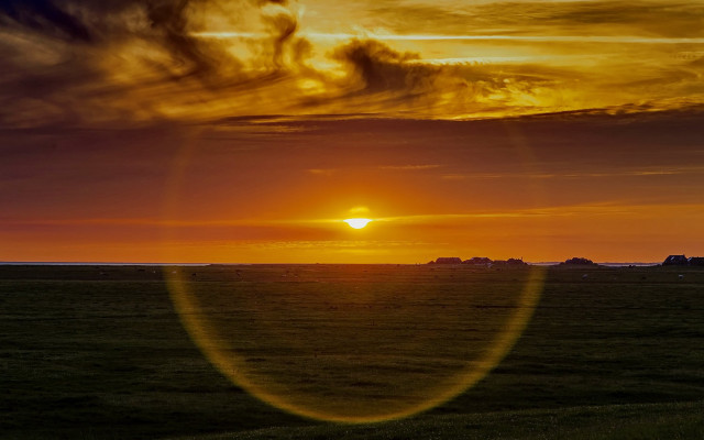 Sunset field horse barn matte free wallpaper - medium preview image