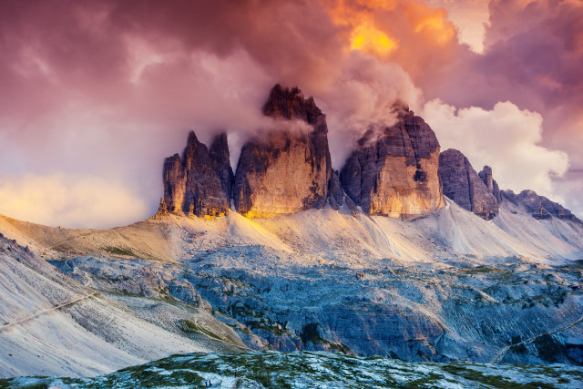 Mountain range clouds sky background free wallpaper - medium preview image