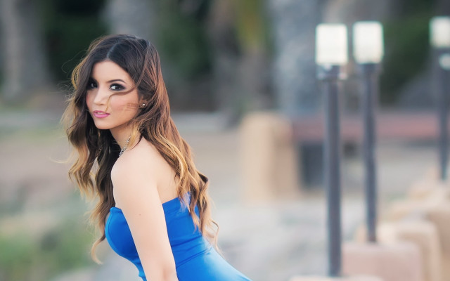 Blue dress park street light free wallpaper - medium preview image
