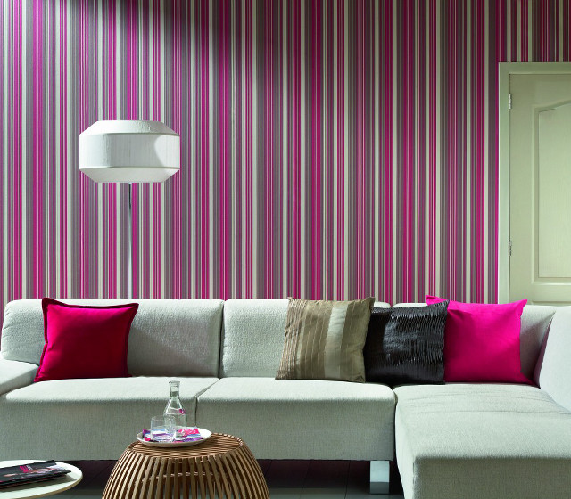 Livingroom white couch pink striped free wallpaper - medium preview image