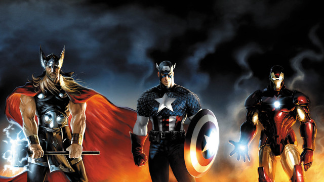 Avengers group dark sky clouds free wallpaper - medium preview image