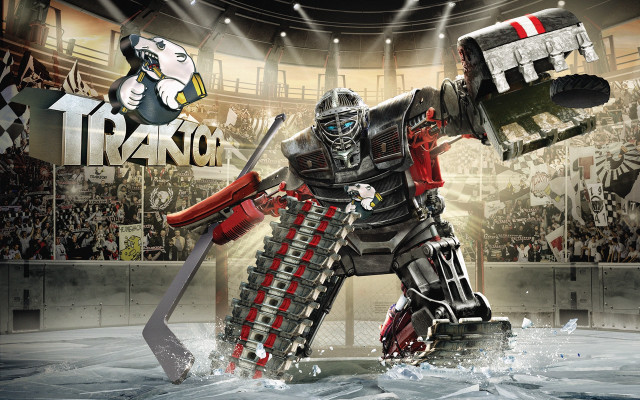 Robot hockey water rayonism concept free wallpaper - medium preview image