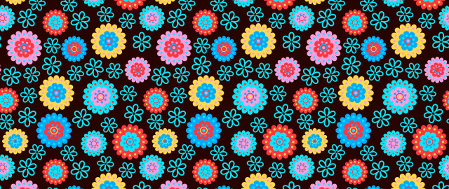 Colorful floral pattern black background free wallpaper - medium preview image