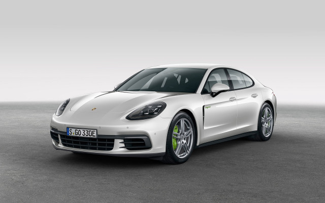 White porsche panamera parking lot free wallpaper - medium preview image