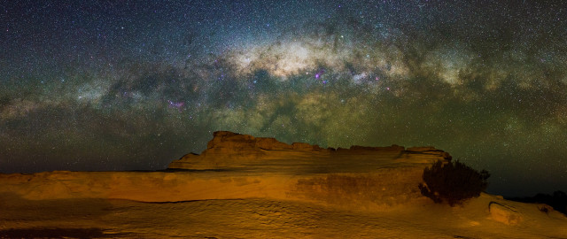 Night sky stars mountain tree free wallpaper - medium preview image