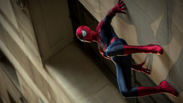 Spiderman upside down city shadow free wallpaper - medium preview image