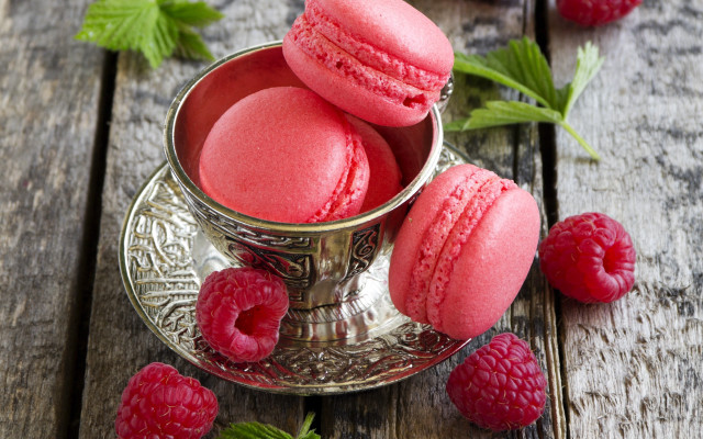 Raspberry macarons plant mint flowers free wallpaper - medium preview image