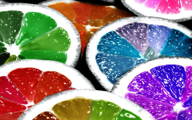 Fruit slices circle colorful black free wallpaper - medium preview image