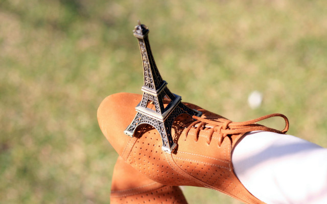 Feet eiffel metal grassy surrealist free wallpaper - medium preview image