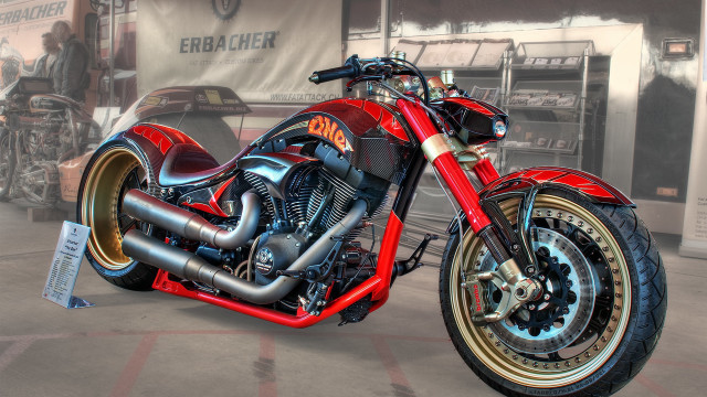 Red motorcycle building erabicher render free wallpaper - medium preview image