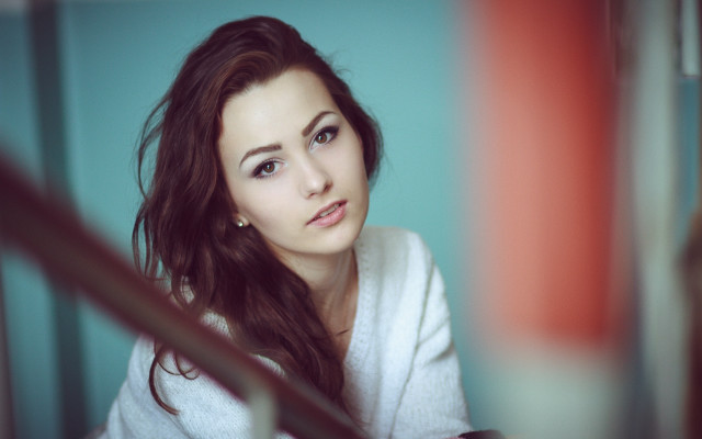 Woman serious longhair browneyes jewelry free wallpaper - medium preview image