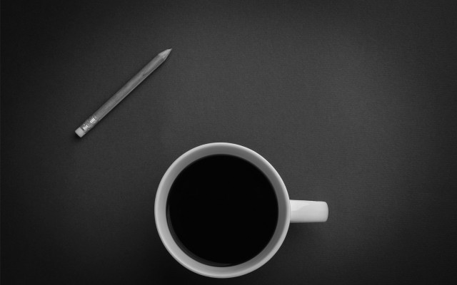 Coffee pen table black white free wallpaper - medium preview image