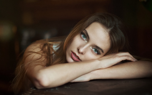 Long haired woman crossed arms free wallpaper - medium preview image